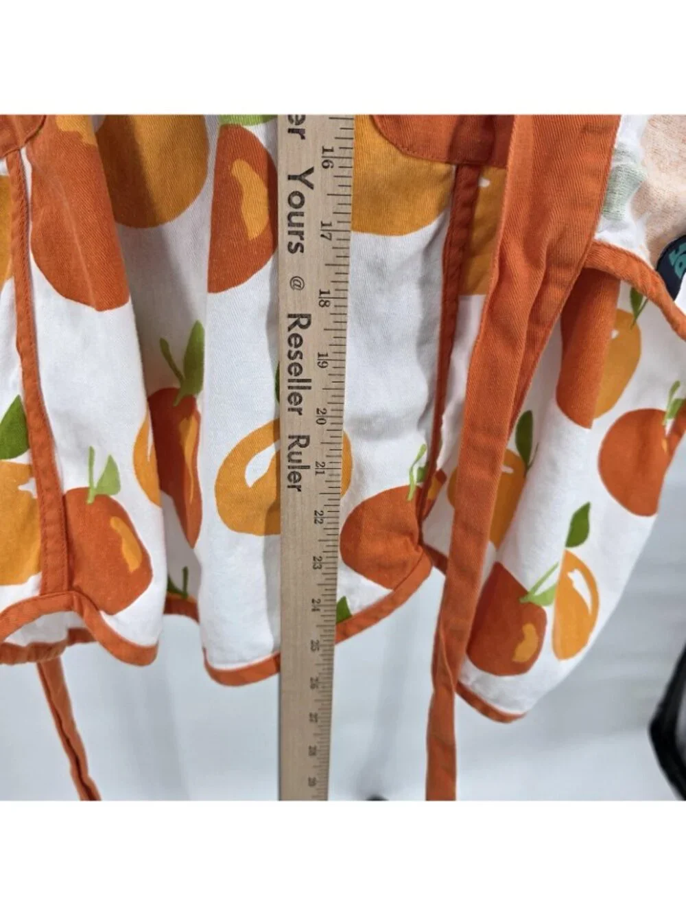 Room Essentials Bib Apron Large Orange Fruit Print Kitchen Cooking Retro TARGET